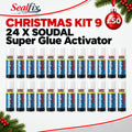 24 x SOUDAL Super Glue Activator - Christmas Kit 9
