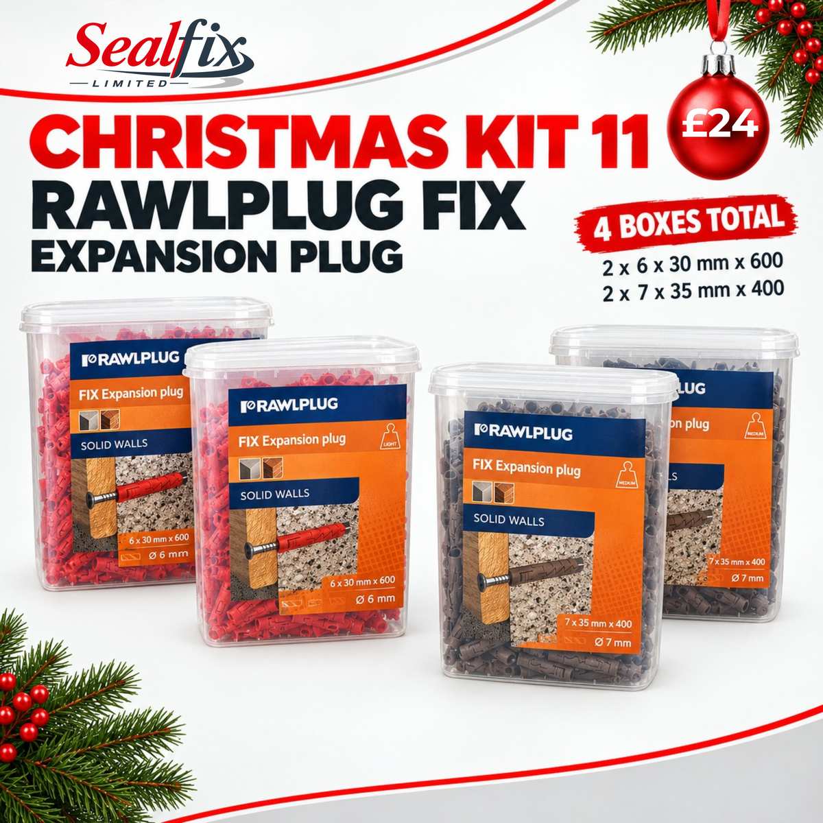 4 Boxes Rawlplug Fix Expansion Plug - Christmas Kit 11