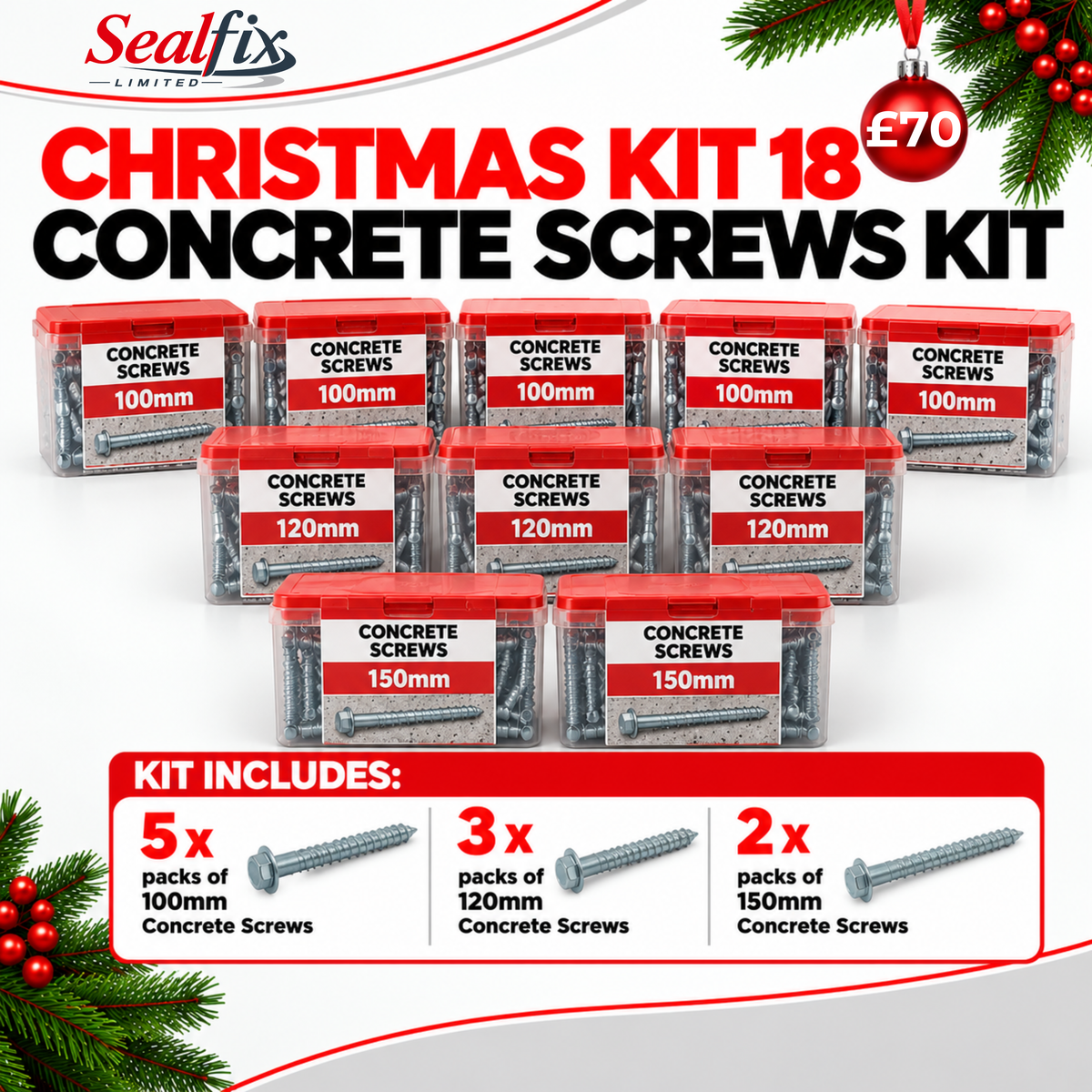 Concrete Screws Kit - Christmas Kit 18