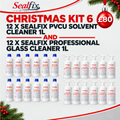 12 X SEALFIX PVCU SOLVENT CLEANER 1L AND 12 X SEALFIX PROFESSIONAL GLASS CLEANER 1L  - Christmas Kit 6