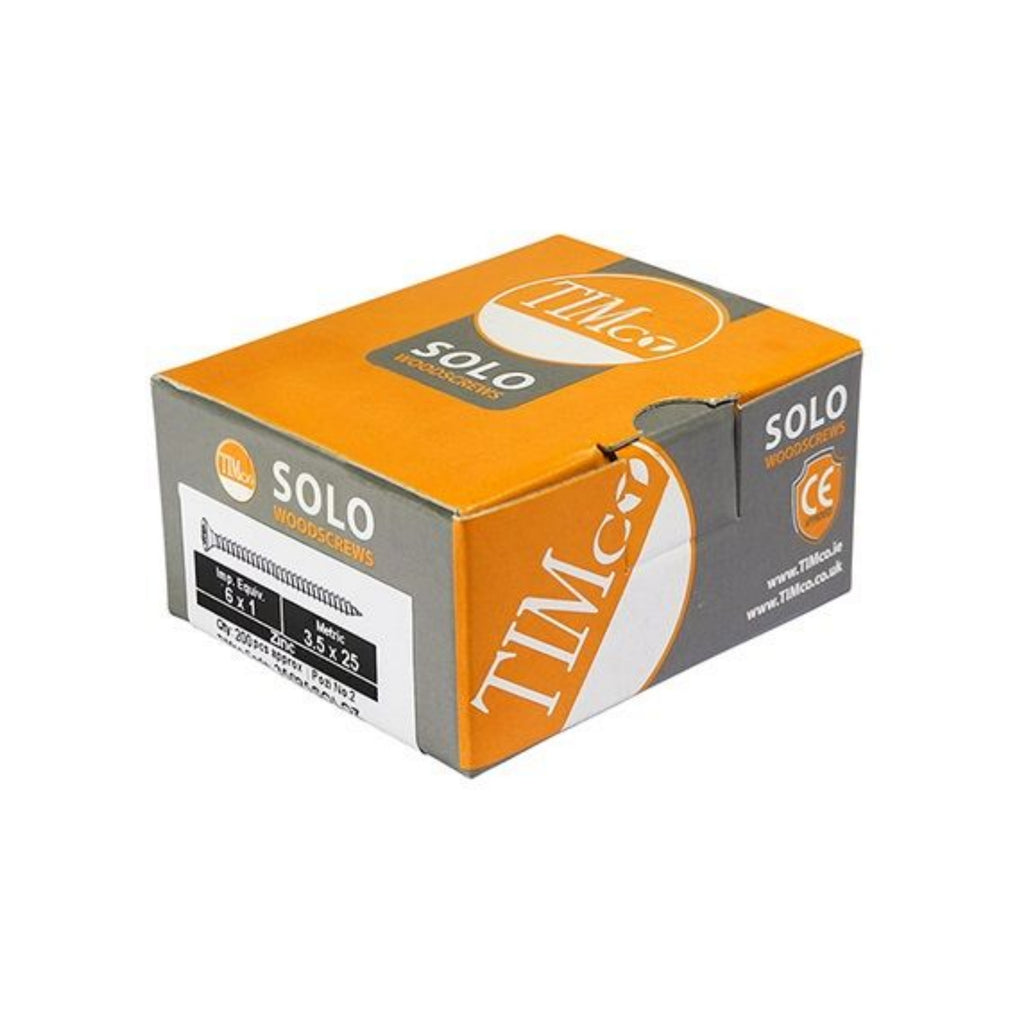 Solo Woodscrew PZ2 Countersunk Zinc 3.5mm (200)