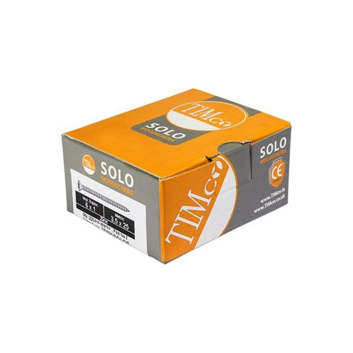 Solo Woodscrew PZ3 Countersunk Zinc 6mm (200)