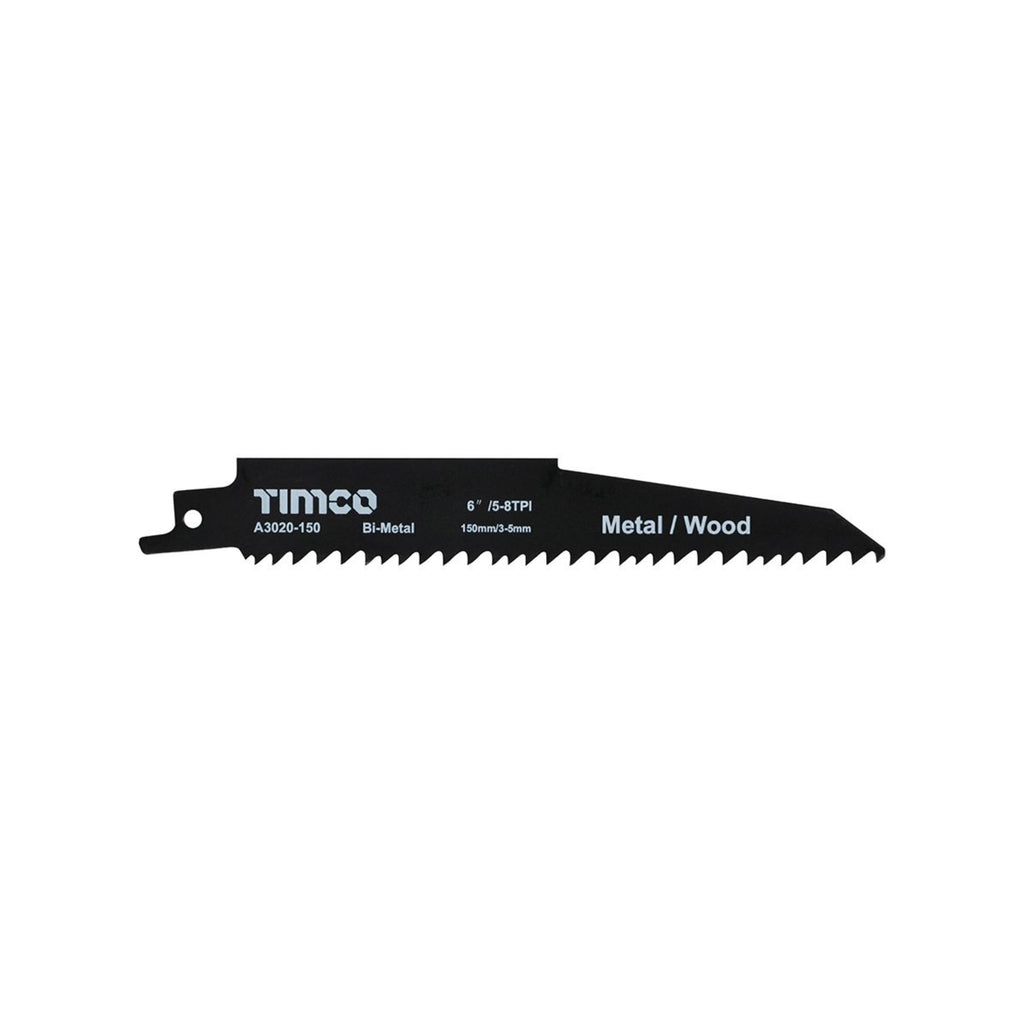 Addax Reciprocating Saw Blades 8TPI - Wood with Nails Cutting - Bi-Metal x 5