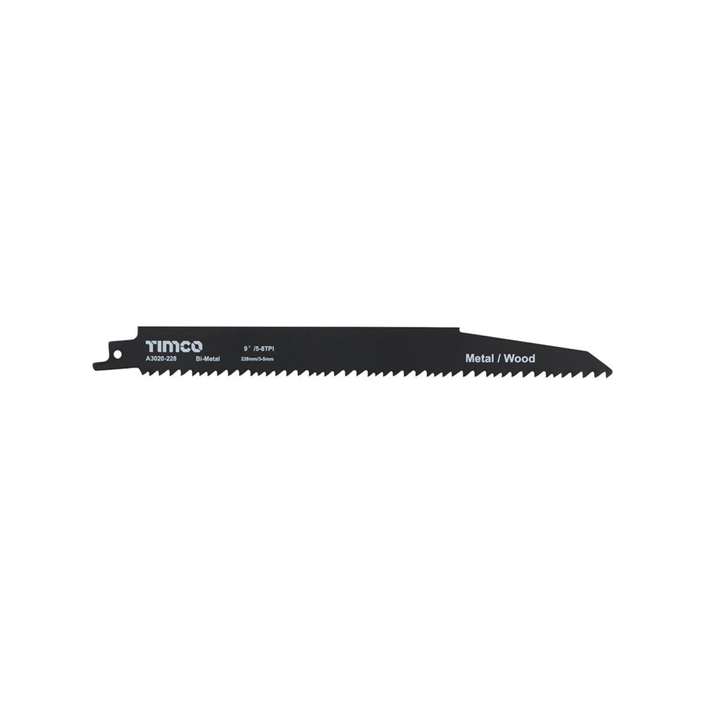 Addax Reciprocating Saw Blades 8TPI - Wood with Nails Cutting - Bi-Metal x 5