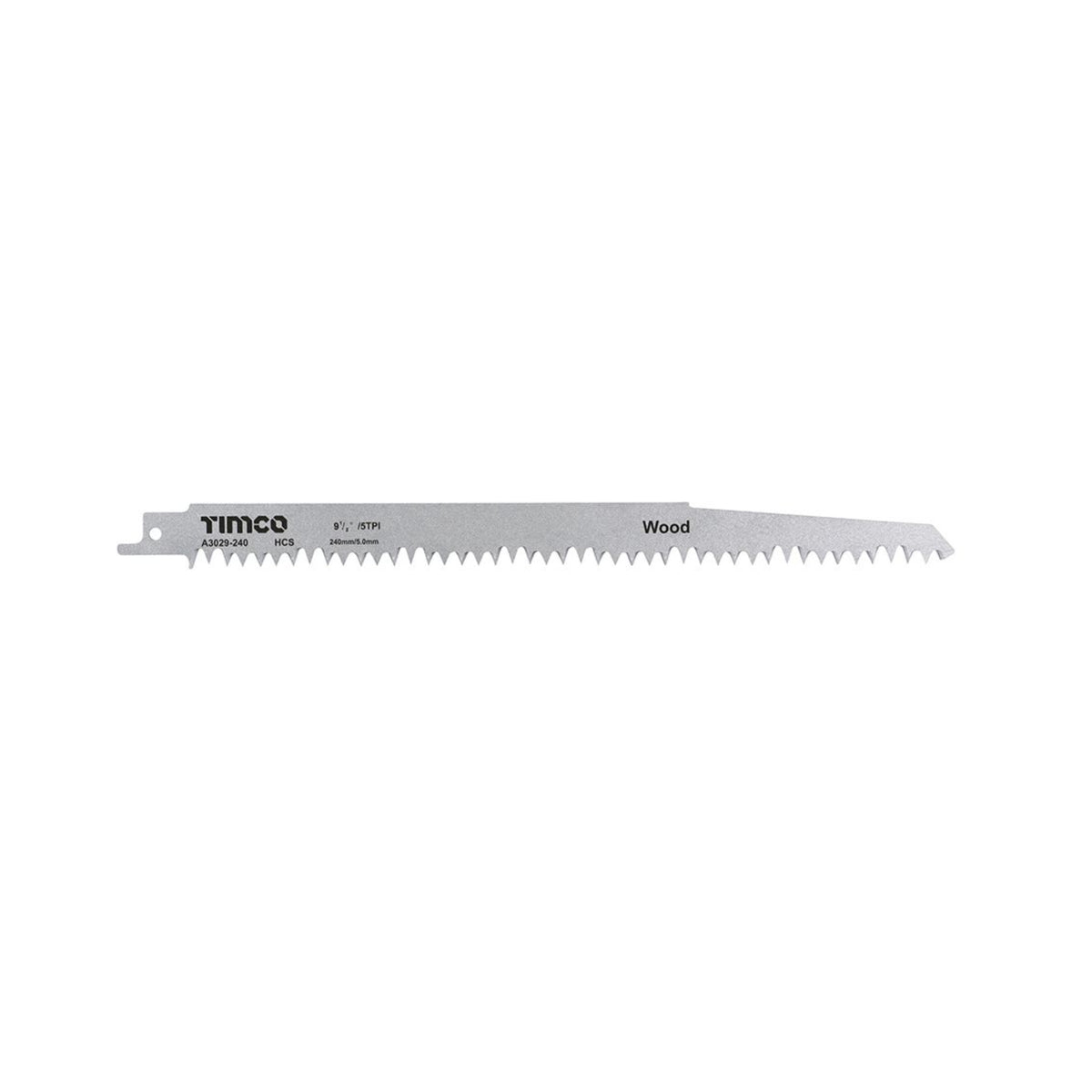 Addax Reciprocating Saw Blades 5TPI - Wood Cutting - High Carbon Steel x 5