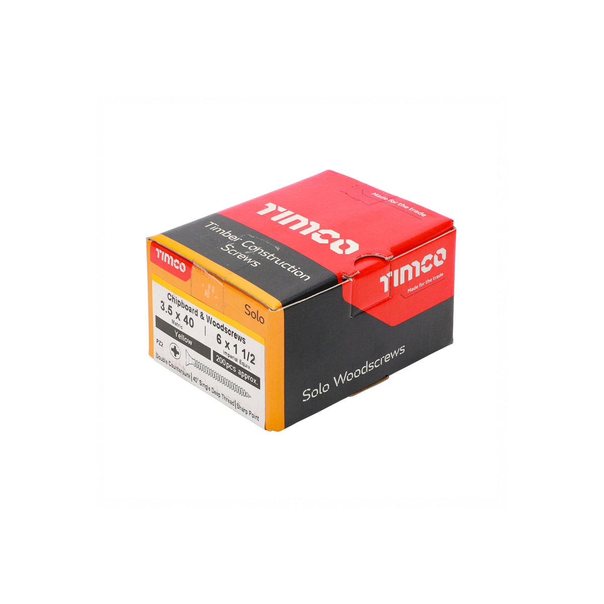 Solo Yellow Wood Screws 3.5mm (200pcs)