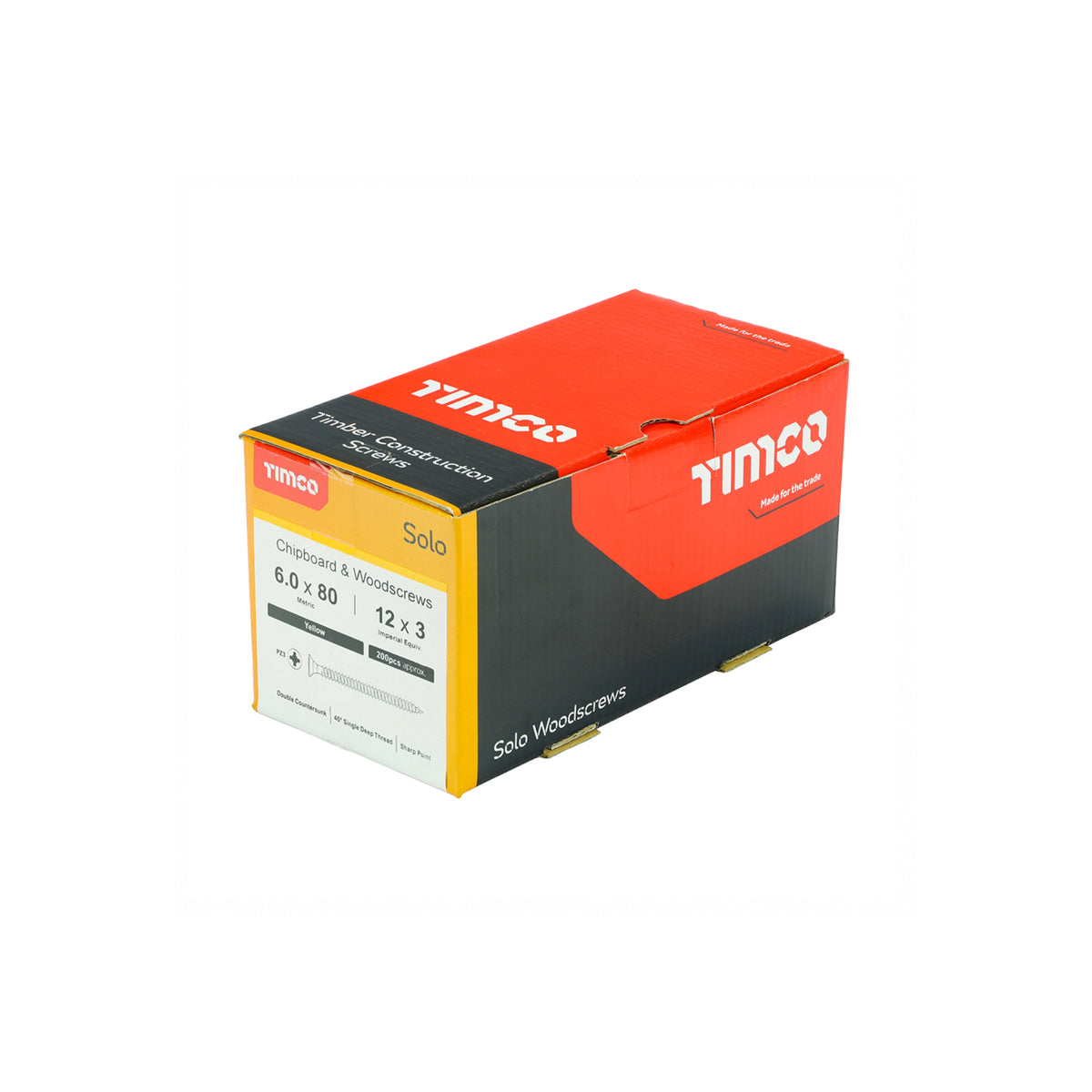 Solo Yellow Wood Screws 6mm (200pcs)