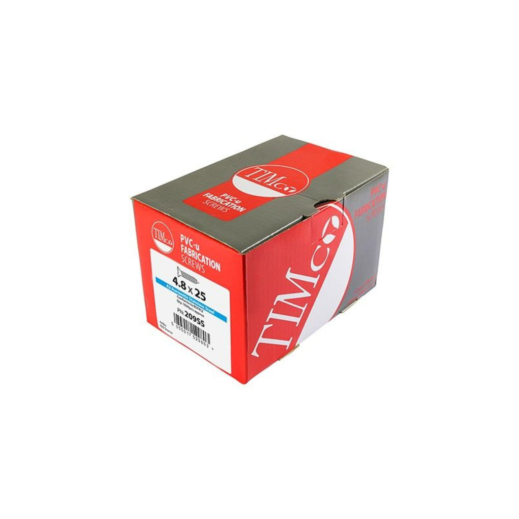 UPVC Window Screws 4.3mm Single Deep Stainless Steel (1000)