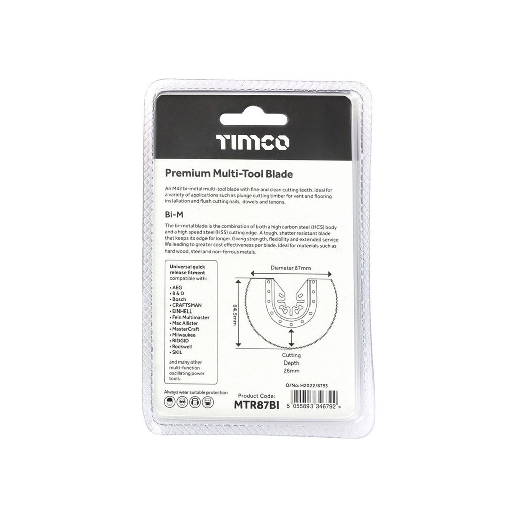 Wood/Metal Radial Multi Tool Blade 87mm 1.3 TPI
