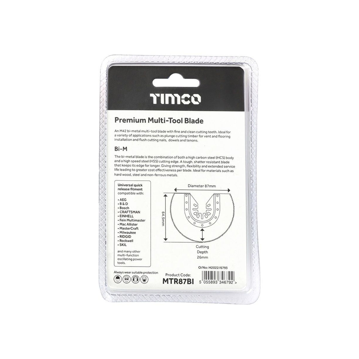 Wood/Metal Radial Multi Tool Blade 87mm 1.3 TPI
