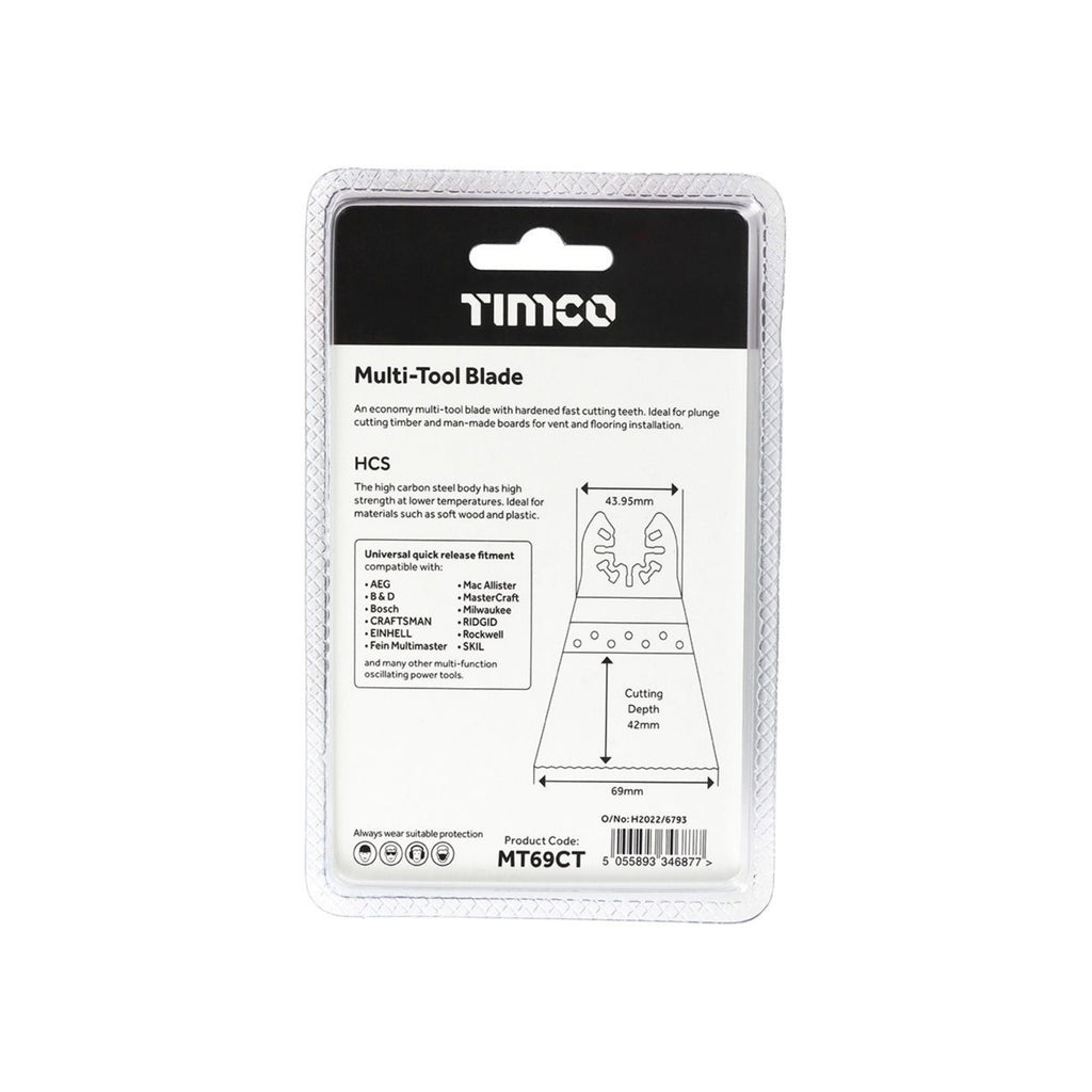 Flush-Cut, Wood Multi-Tool Blade 69mm V Shape Teeth