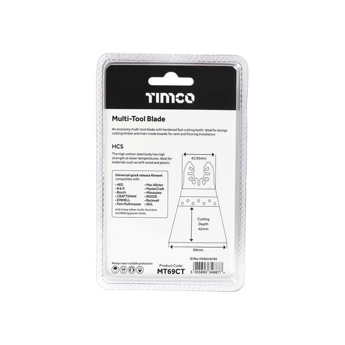 Flush-Cut, Wood Multi-Tool Blade 69mm V Shape Teeth