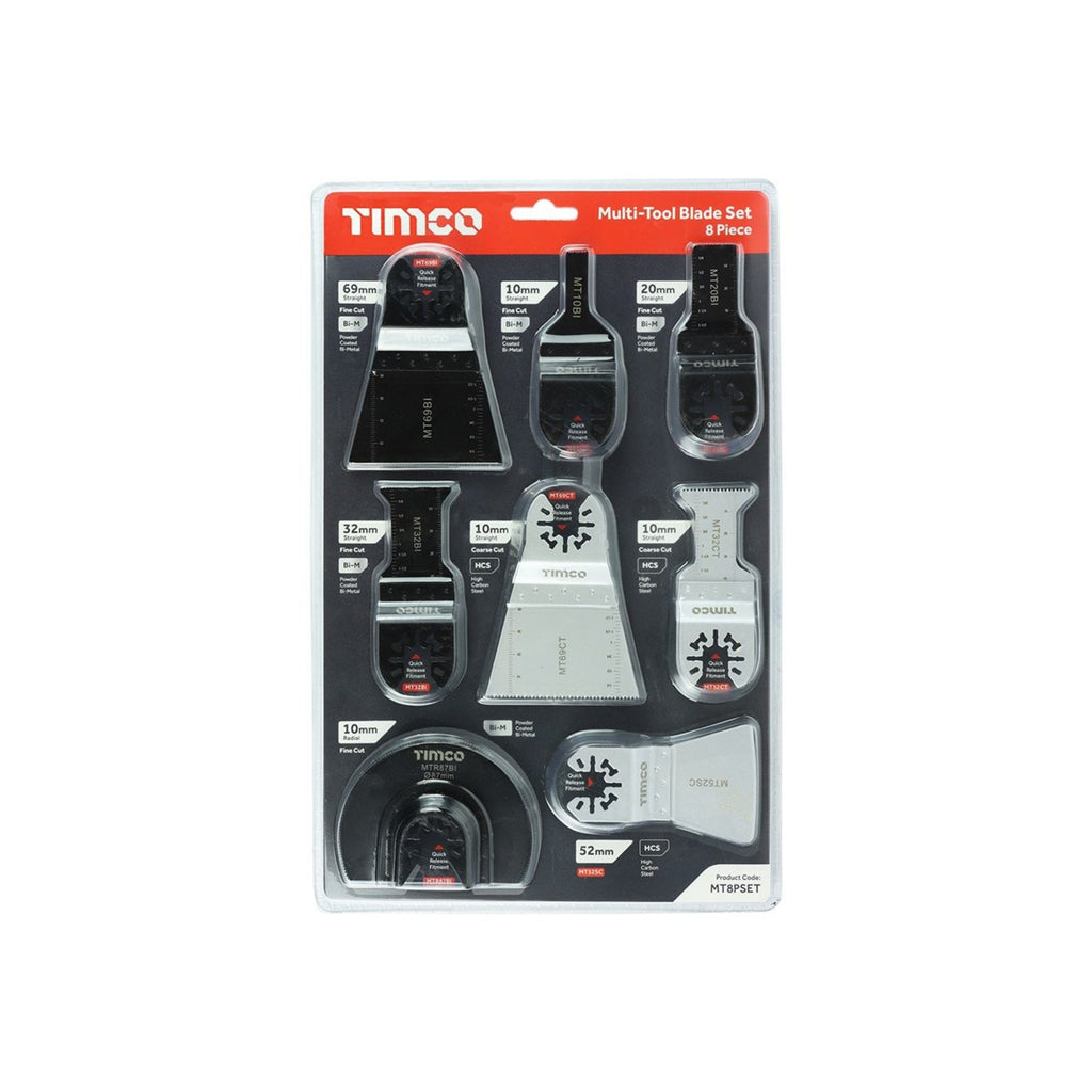 Multi-Tool Mixed Blade Sets - 8 Piece Set