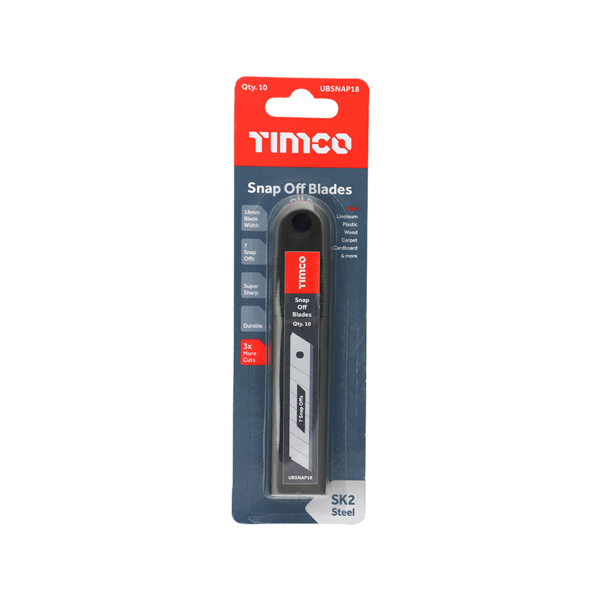 Snap Off Utility Knife Blades 100 x 18 x 0.6 (10)